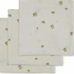 Konges Slojd Lot de 3 langes en mousseline Lemon (65 x 65 cm)