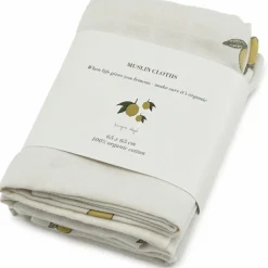 Konges Slojd Lot de 3 langes en mousseline Lemon (65 x 65 cm)