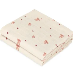 New Lot de 2 langes en mousseline Bows (70 x 70 cm) Lange
