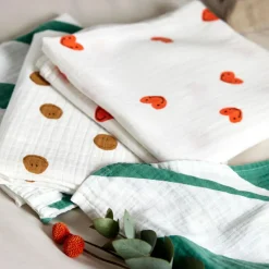 Lässig Lot de 3 langes Happy Rascals Coeur lavande (60 x 60 cm)