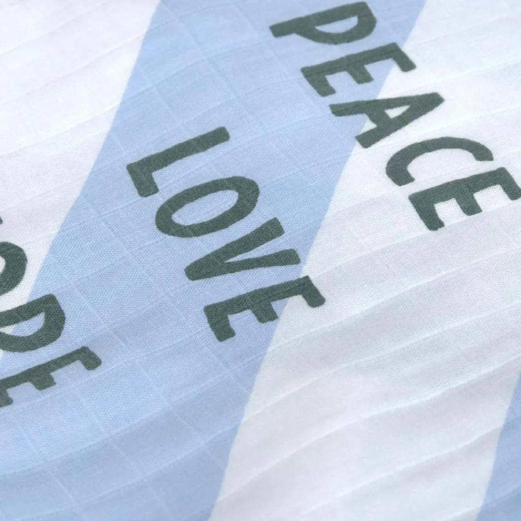 Lot de 2 langes Happy Rascals Smile bleu ciel (120 x 120 cm) Lange