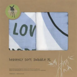 Lot de 2 langes Happy Rascals Smile bleu ciel (120 x 120 cm) Lange