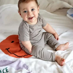 Lässig Lot de 2 langes Happy Rascals Coeur lavande (120 x 120 cm)