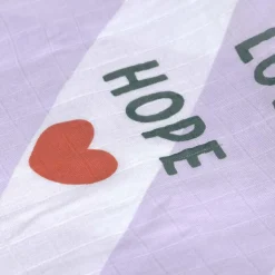 Lässig Lot de 2 langes Happy Rascals Coeur lavande (120 x 120 cm)