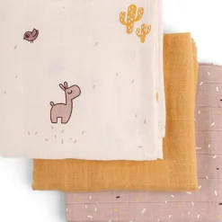 Done by Deer Lot de 3 langes Lalee Rose (70 x 70 cm)