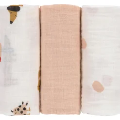 Outlet Lot de 3 langes Little Mateys orange épicé (60 x 60 cm) Lange