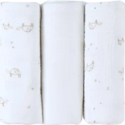 Noukie's Lot de 3 langes Mix & Match tortues (70x70 cm)