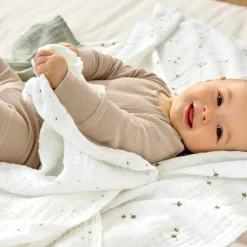 Lässig Lot de 3 langes mousseline GOTS Feuille (85 x 85 cm)