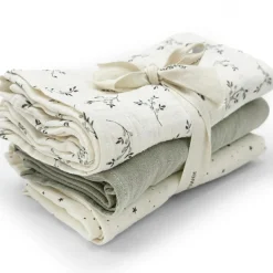 Online Lot de 3 langes Olive Bloom (70 x 70 cm) Lange