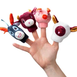 Lilliputiens Lot de 4 marionnettes à doigt Ferme