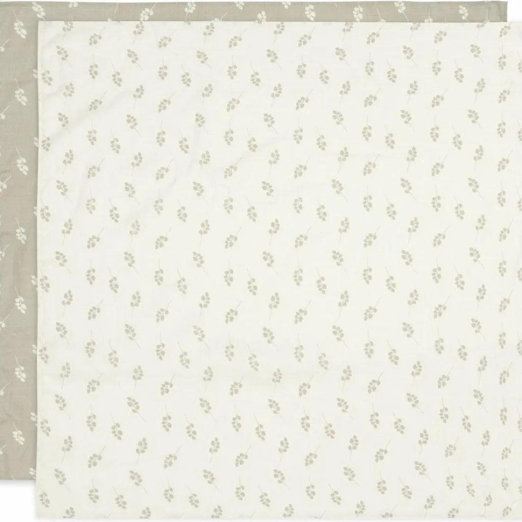 Clearance Lot de 2 maxi langes en gaze de coton Twig Olive Green (115 x 115 cm) Lange