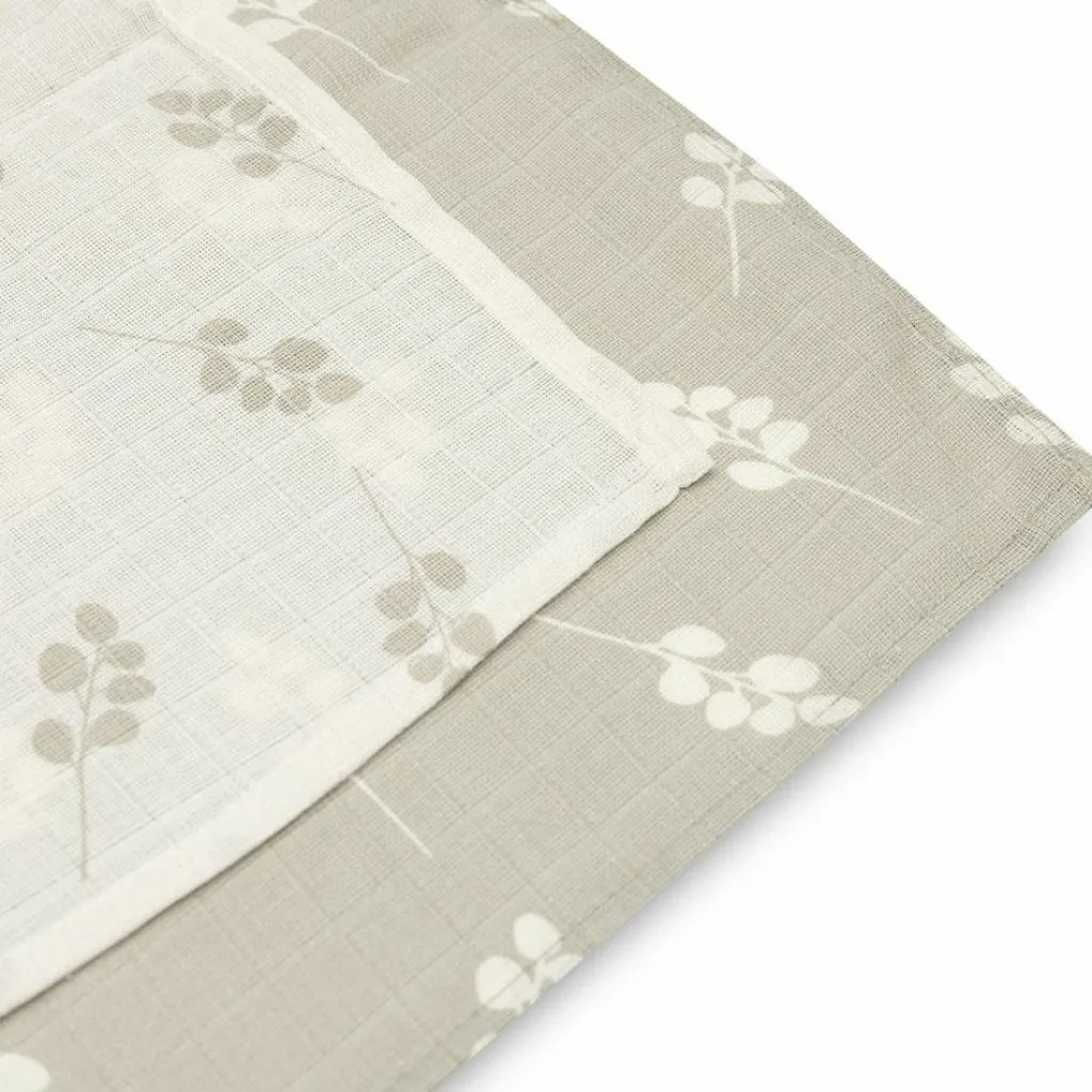 Clearance Lot de 2 maxi langes en gaze de coton Twig Olive Green (115 x 115 cm) Lange