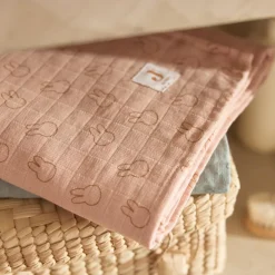 Jollein Lot de 2 maxi-langes en coton Miffy Wild Rose (115 x 115 cm)