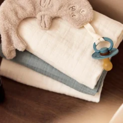 Hot Lot de 2 maxi-langes en coton Sea Green-Ivory (115 x 115 cm) Lange