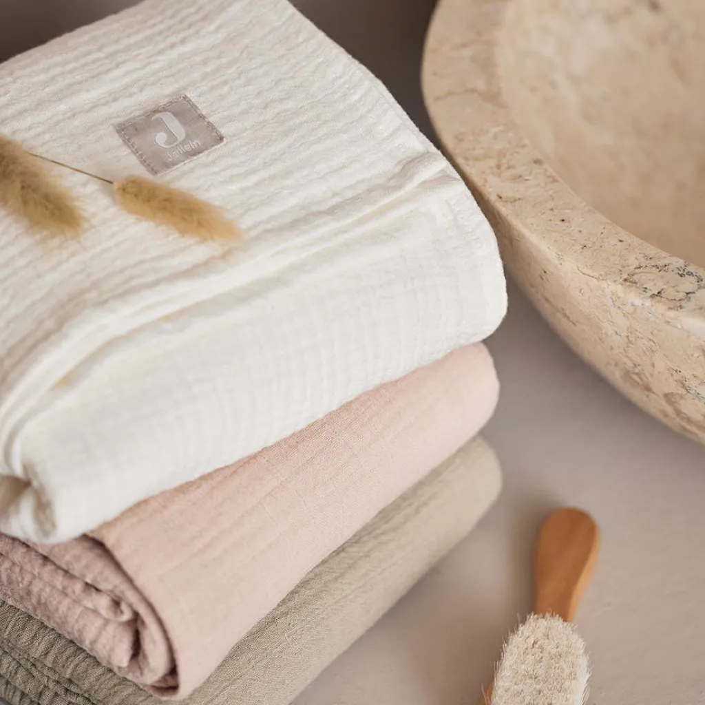 Sale Lot de 2 maxi-langes en coton Wild Rose-Ivory (115 x 115 cm) Lange