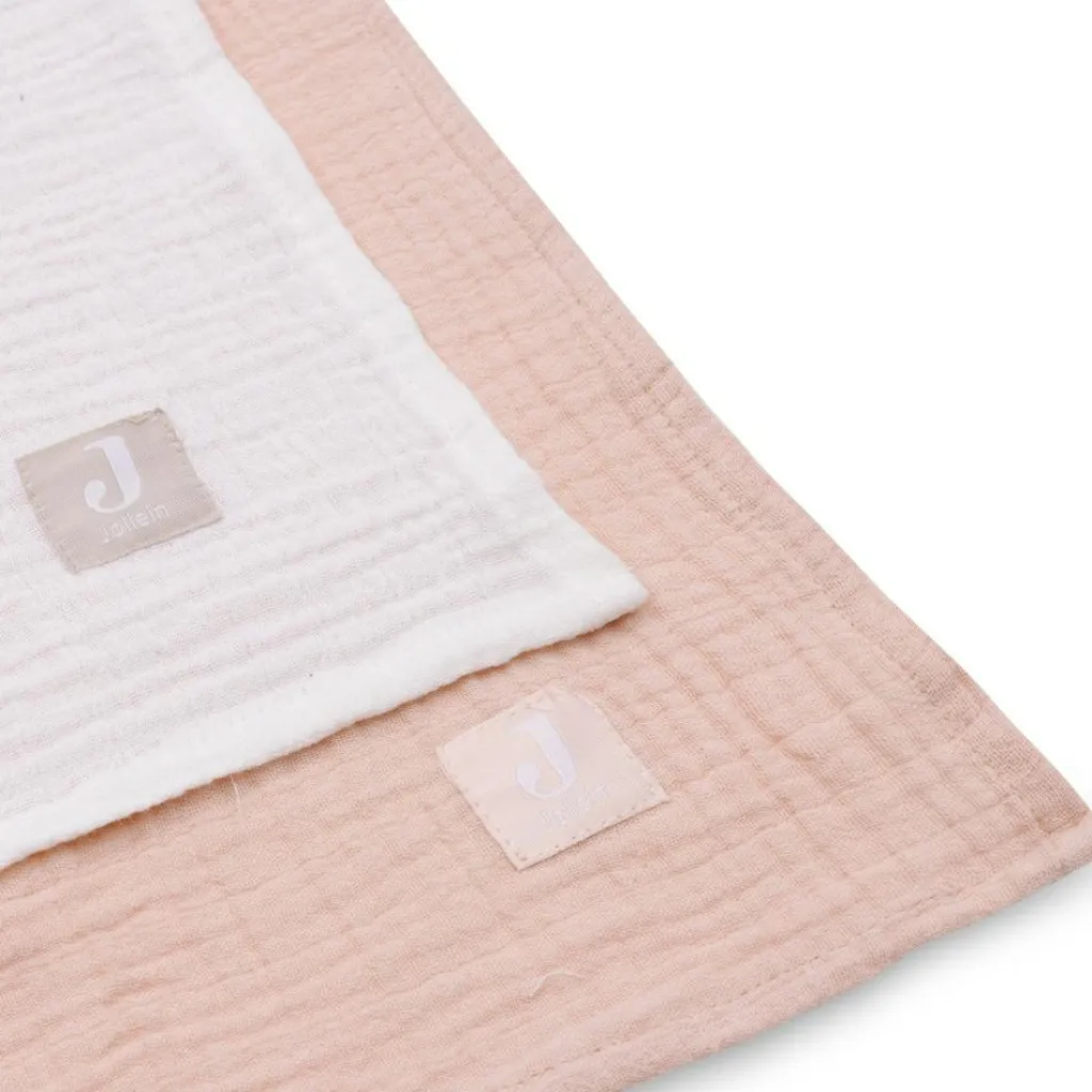 Sale Lot de 2 maxi-langes en coton Wild Rose-Ivory (115 x 115 cm) Lange