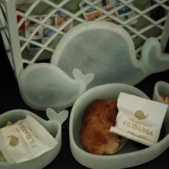 Filibabba Lot de 2 mini boîtes à goûter en silicone Christian la Baleine Confettis