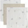Baby's Only Lot de 3 mini lange Tender Beige-Clover (30 x 30 cm)