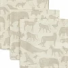 Clearance Lot de 3 mini langes en gaze de coton Animals Nougat (31 x 31 cm) Lange