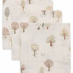 Jollein Lot de 3 mini langes en gaze de coton Tiny Park (31 x 31 cm)
