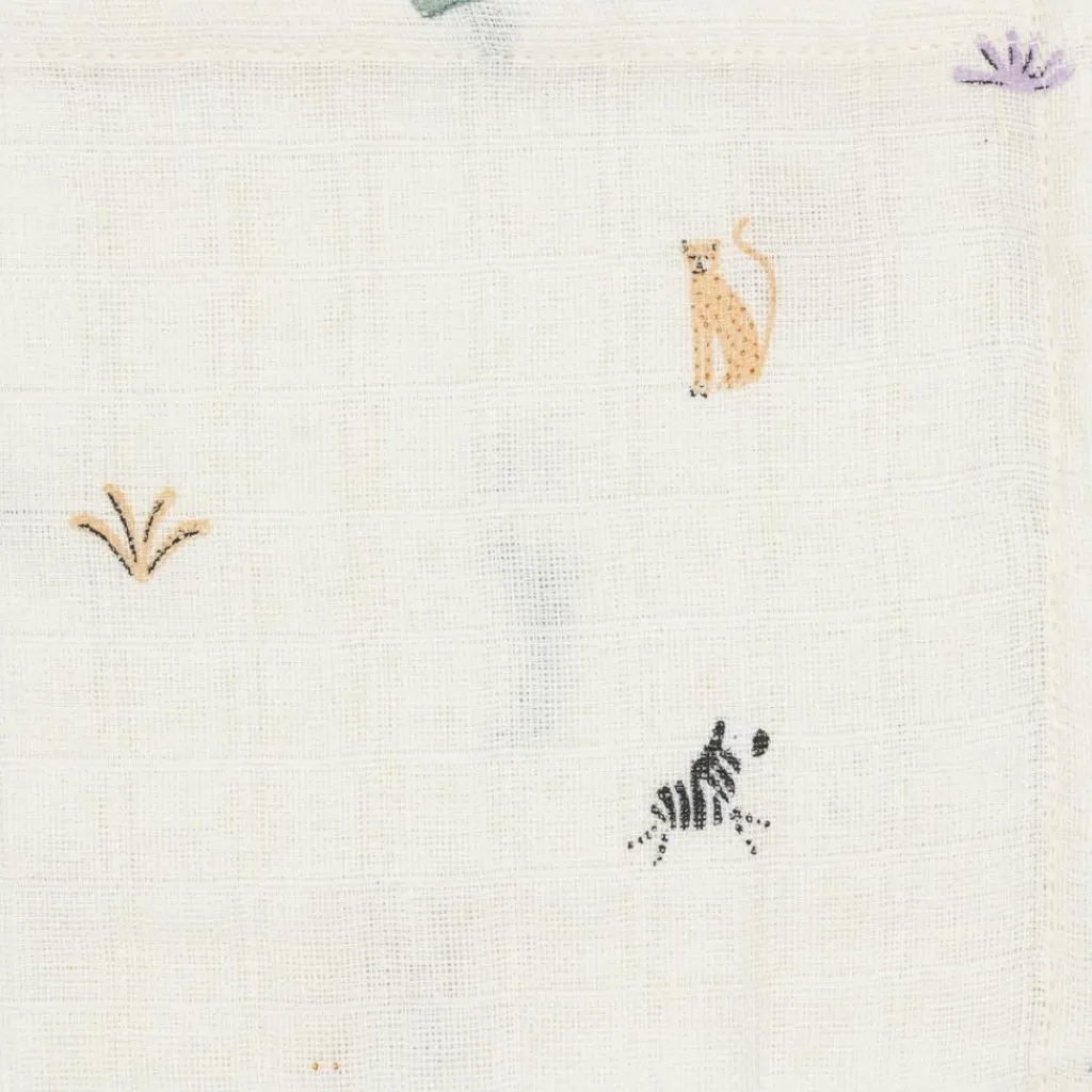 Jollein Lot de 3 mini langes en gaze de coton Jungle Jambo (31 x 31 cm)