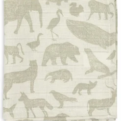 Jollein Lot de 3 mini langes en gaze de coton Animals Olive Green (31 x 31 cm)
