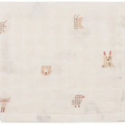 Outlet Lot de 3 mini langes en gaze de coton Animal Friends (31 x 31 cm) Lange