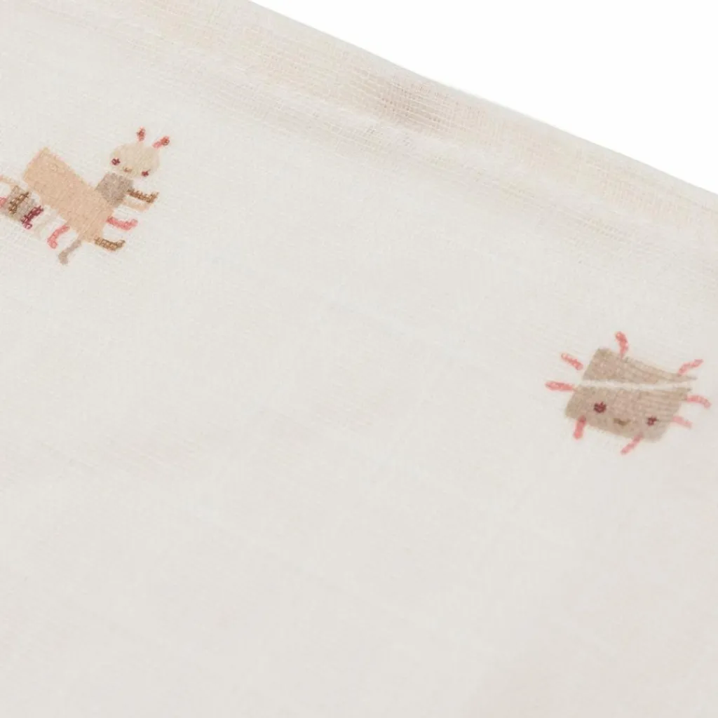 Outlet Lot de 3 mini langes en gaze de coton Animal Friends (31 x 31 cm) Lange