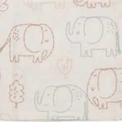 Outlet Lot de 3 mini langes en gaze de coton Elephant Tales (31 x 31 cm) Lange