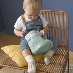 Lässig Lot de 2 paires de chaussettes antidérapantes en coton bio gris (pointure 23-26)