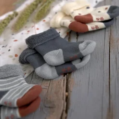 Outlet Lot de 3 paires de chaussettes bébé en coton bio Tiny Farmer bleu (pointure 15-18) Chaussettes / Genouillères Bébé