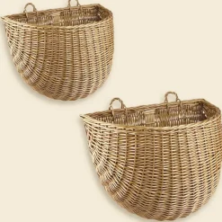 Outlet Lot de 2 paniers à suspendre en osier Etagère Murale