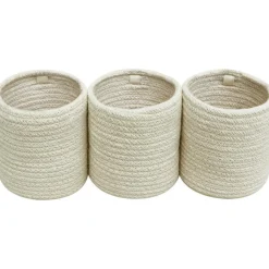 Lorena Canals Lot de 3 paniers de berceau bamboo vanille (32 x 10 cm)