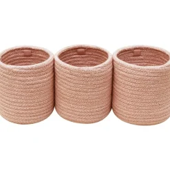 Lorena Canals Lot de 3 paniers de berceau bamboo nude (32 x 10 cm)