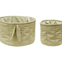 Lorena Canals Lot de 2 paniers de rangement bamboo olive (20 x 30 cm)