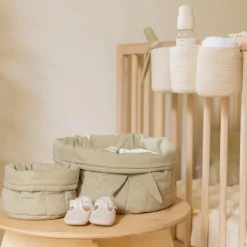 Lorena Canals Lot de 2 paniers de rangement bamboo olive (20 x 30 cm)