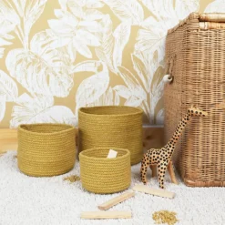 Sale Lot de 3 paniers de rangement Ilse miel Panier De Rangement