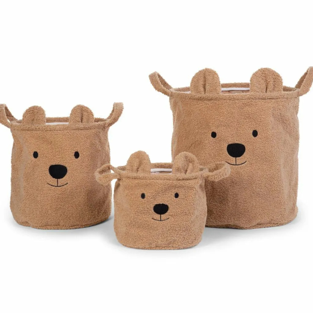 Clearance Lot de 3 paniers Teddy beige Panier De Rangement
