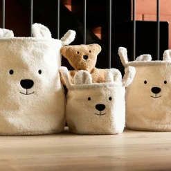 Childhome Lot de 3 paniers Teddy écru
