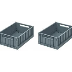 Outlet Lot de 2 petites caisses de rangement Weston S Whale blue Panier De Rangement
