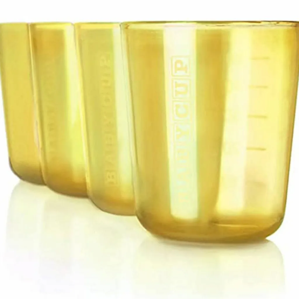 Babycup Lot de 4 petites tasses jaunes