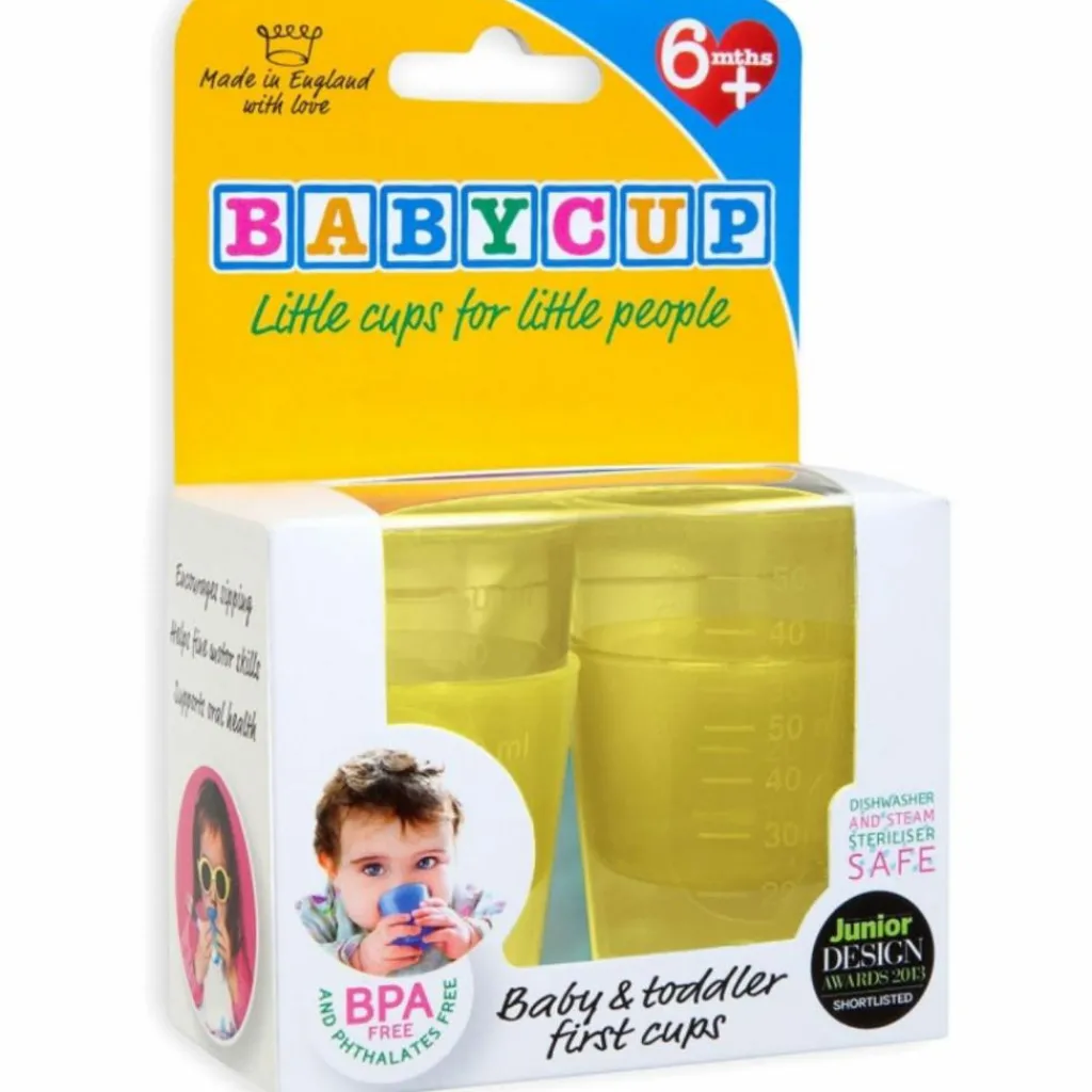 Babycup Lot de 4 petites tasses jaunes