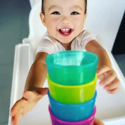 Babycup Lot de 4 petites tasses multicolores