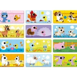 Best Lot de 12 petits puzzles Parents et bébés animaux Puzzle