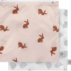 Lot de 2 Pochettes à goûter Little Forest Lapin Pochette À Goûter