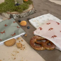 Hot Lot de 2 Pochettes à goûter Little Forest Renard Pochette À Goûter