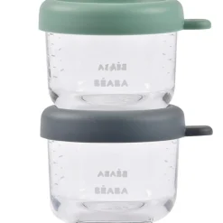 Clearance Lot de 2 portions verre 150 ml Mineral-Sage green Pots De Conservation