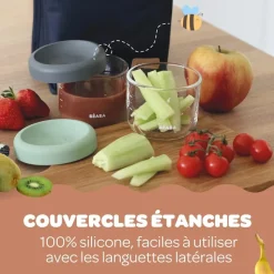 Clearance Lot de 2 portions verre 150 ml Mineral-Sage green Pots De Conservation