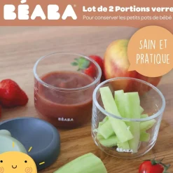 Clearance Lot de 2 portions verre 150 ml Mineral-Sage green Pots De Conservation