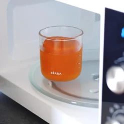 Béaba Lot de 2 pots de conservation en verre gris et vert d'eau